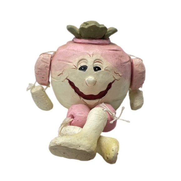 VINTAGE 80's Fruit Vegetable Shelf Sitter Anthropomorphic Resin Turnip - Picture 1 of 14